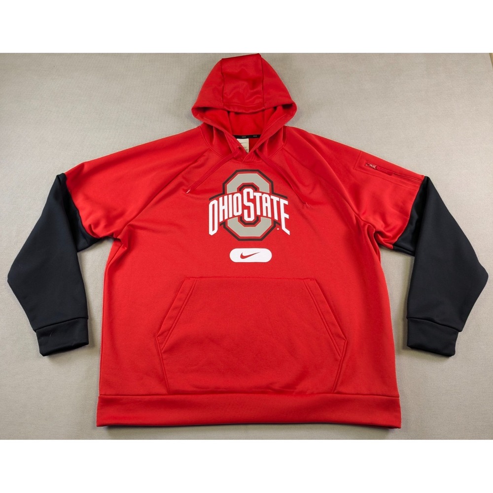 Ohio State Buckeyes Hoodie Mens 2XL XXL Red Nike Football Pullover Training OSU